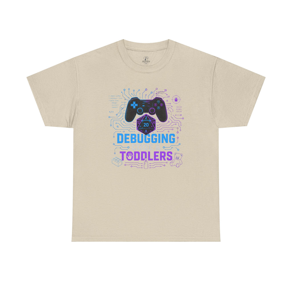 Gaming Programmer Dad Tee "Debugging Code & Toddlers" Graphic TShirt
