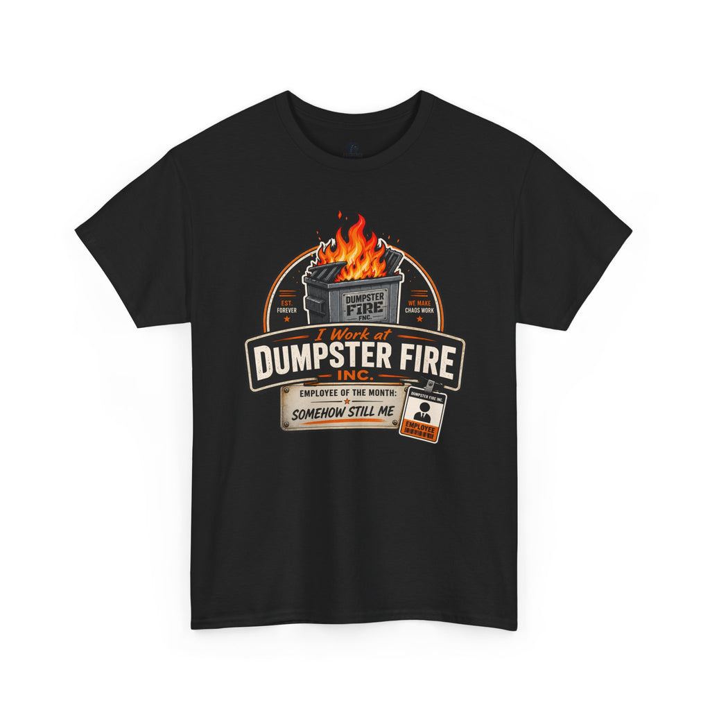 Dumpster Fire T‑Shirt — Funny Vintage Garbage Truck Design