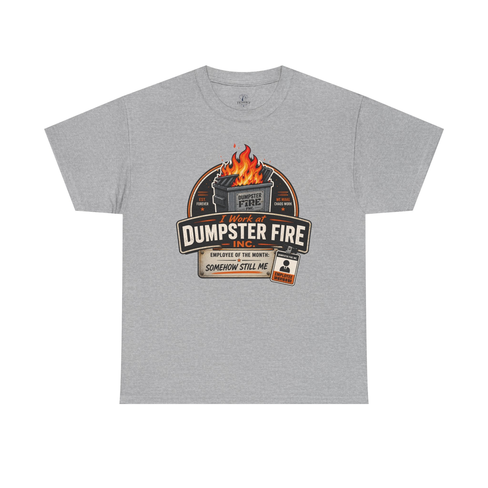 Dumpster Fire T‑Shirt — Funny Vintage Garbage Truck Design