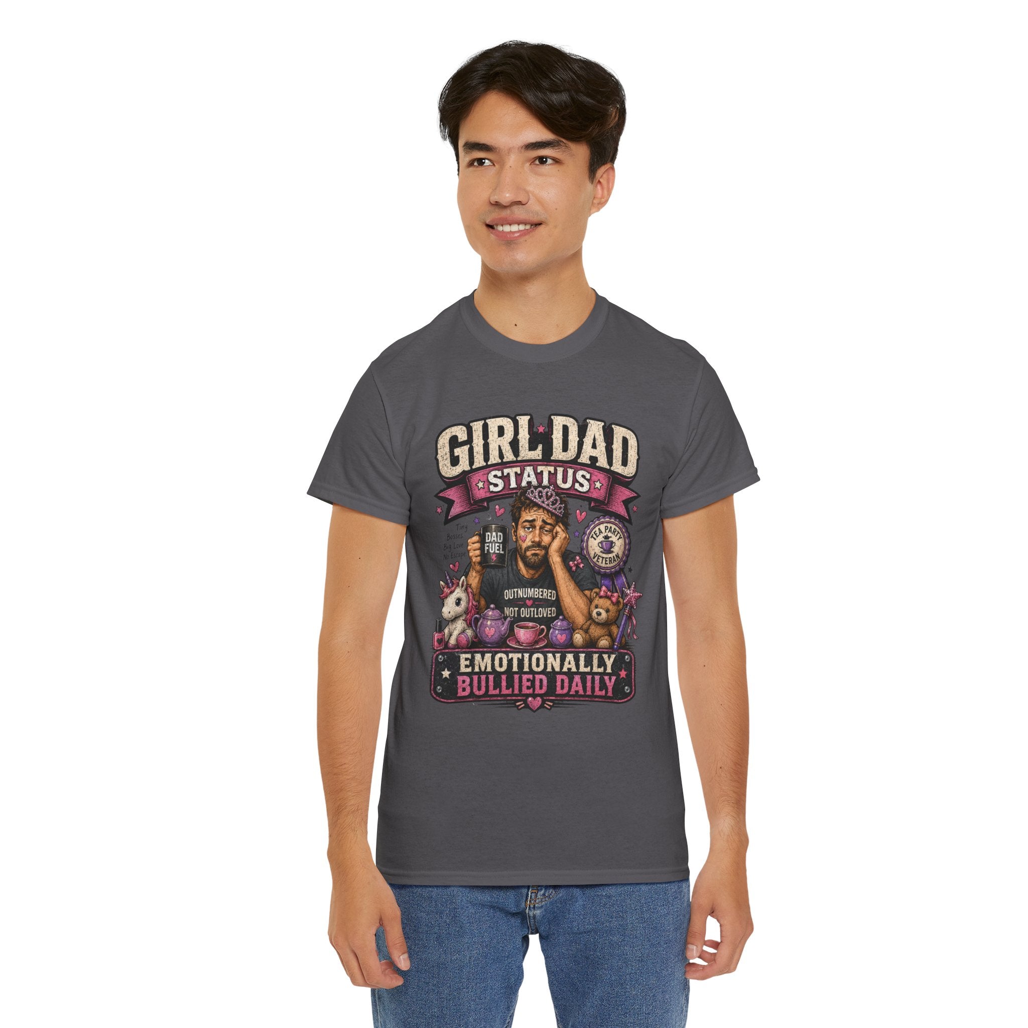 Girl Dad TShirt Girl Dad Status: Emotionally Bullied Daily Funny Father Daughter Tee