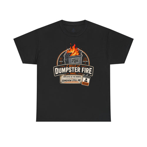 Dumpster Fire T‑Shirt — Funny Vintage Garbage Truck Design