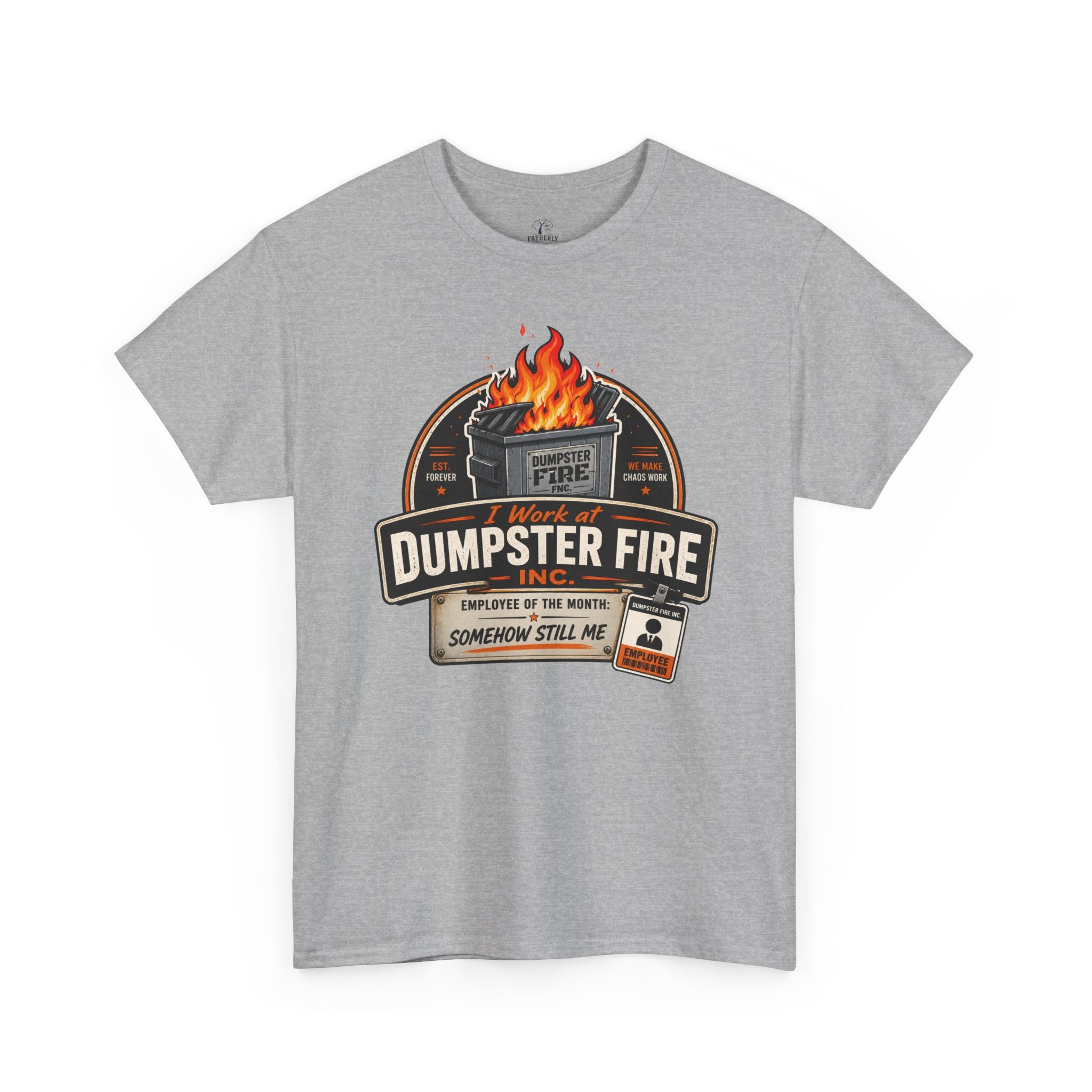 Dumpster Fire T‑Shirt — Funny Vintage Garbage Truck Design