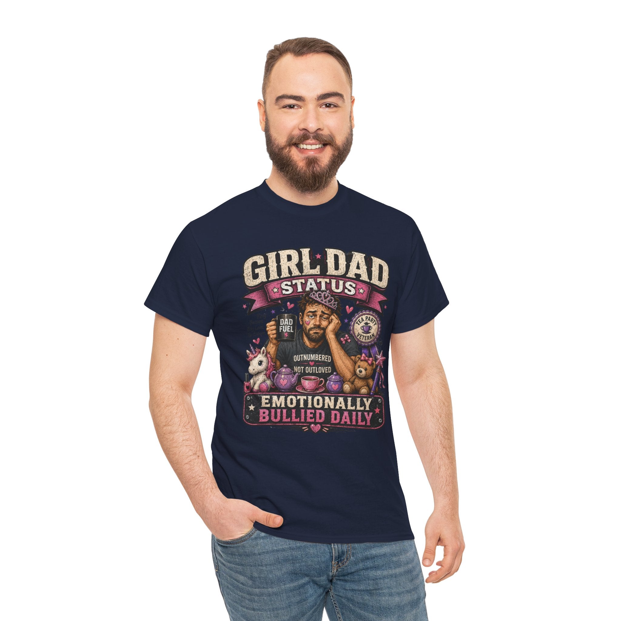 Girl Dad TShirt Girl Dad Status: Emotionally Bullied Daily Funny Father Daughter Tee