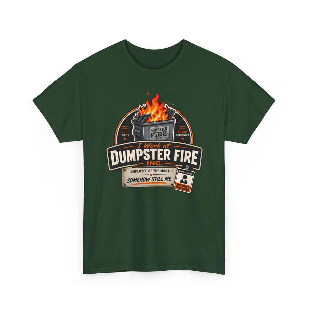 Dumpster Fire T‑Shirt — Funny Vintage Garbage Truck Design