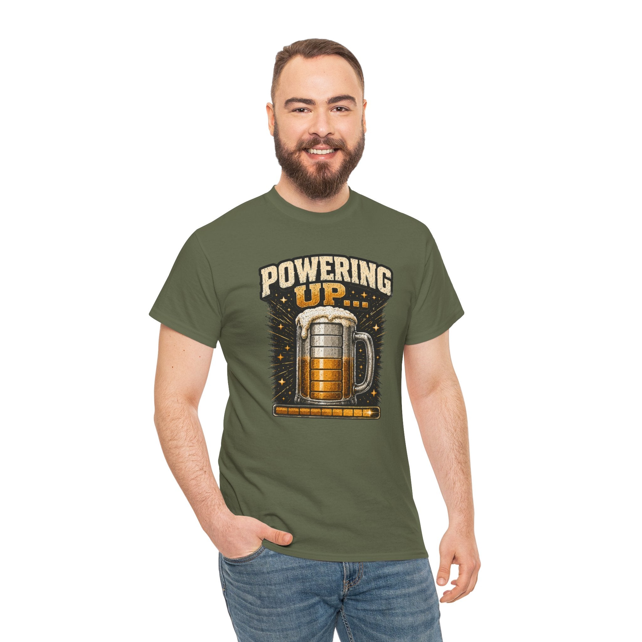 Powering Up Beer Mug T‑Shirt