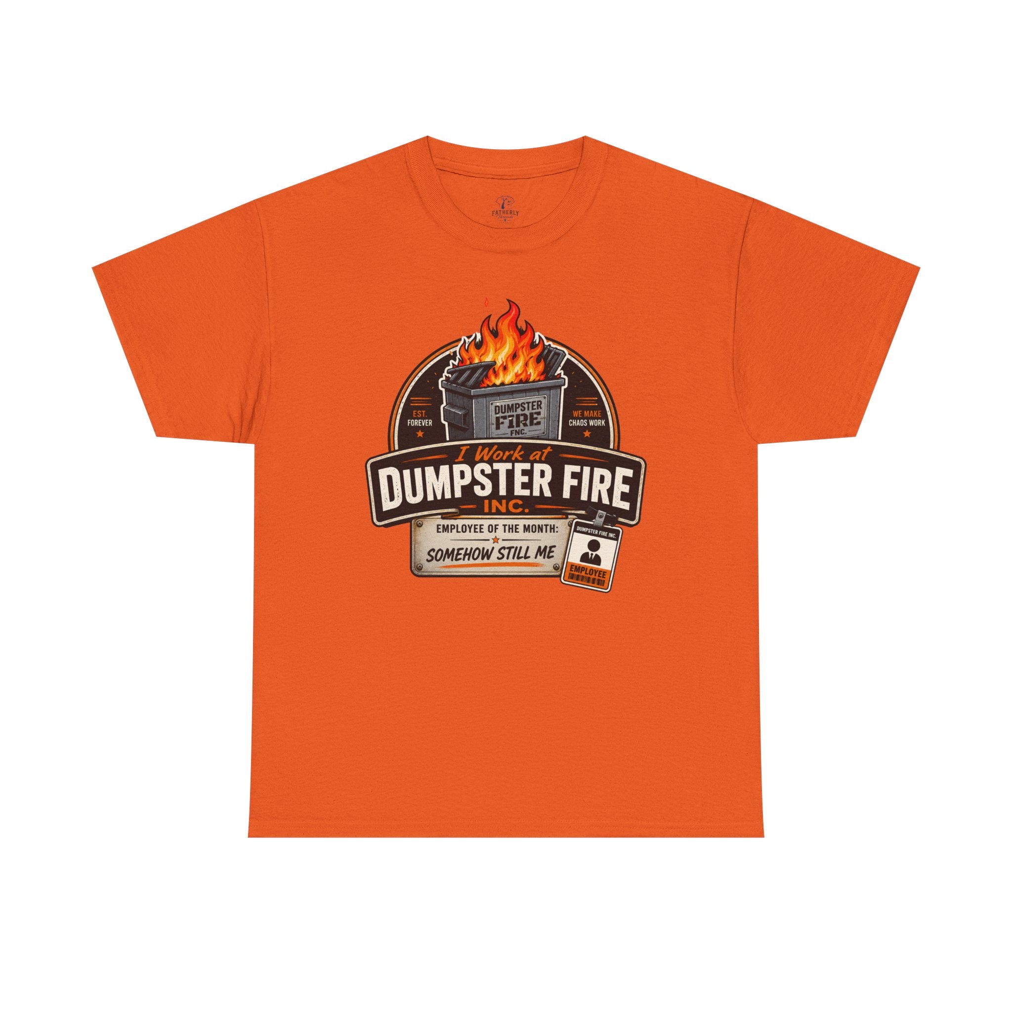 Dumpster Fire T‑Shirt — Funny Vintage Garbage Truck Design