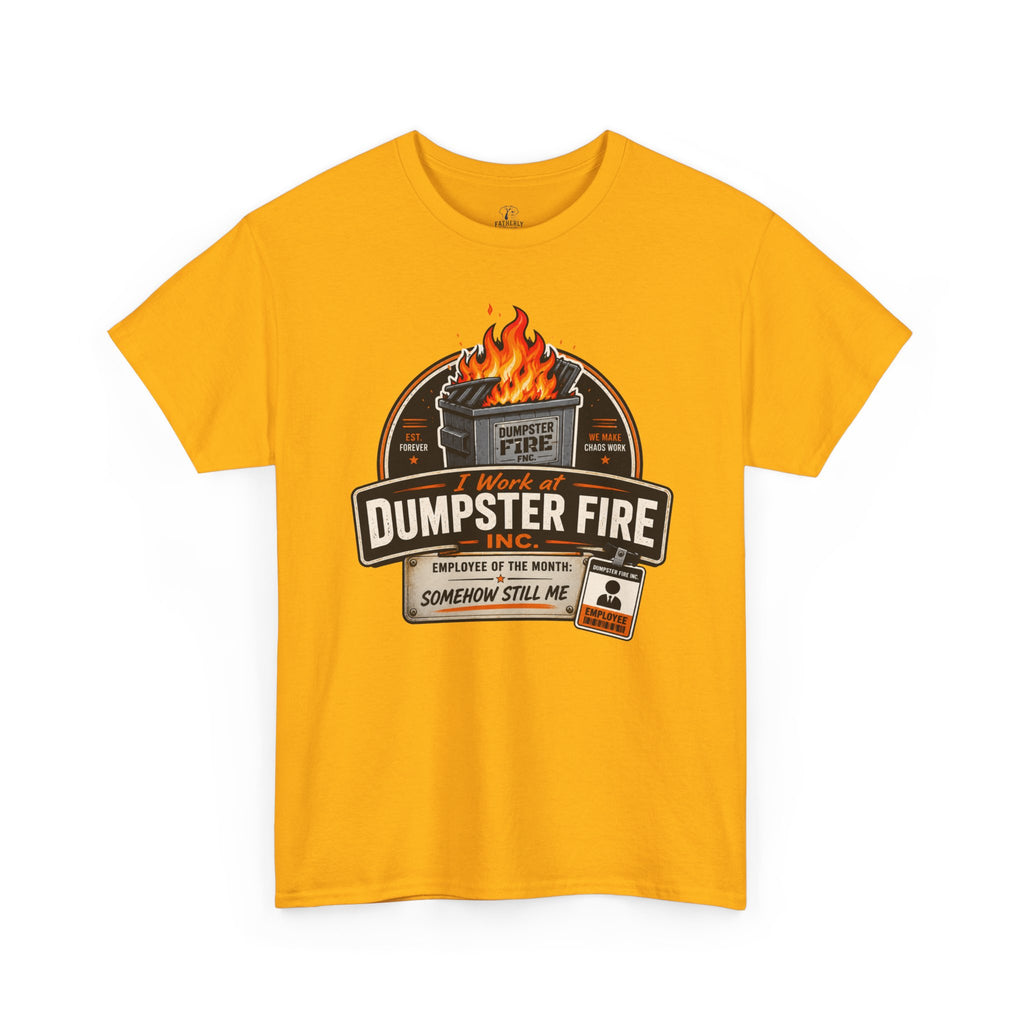 Dumpster Fire T‑Shirt — Funny Vintage Garbage Truck Design