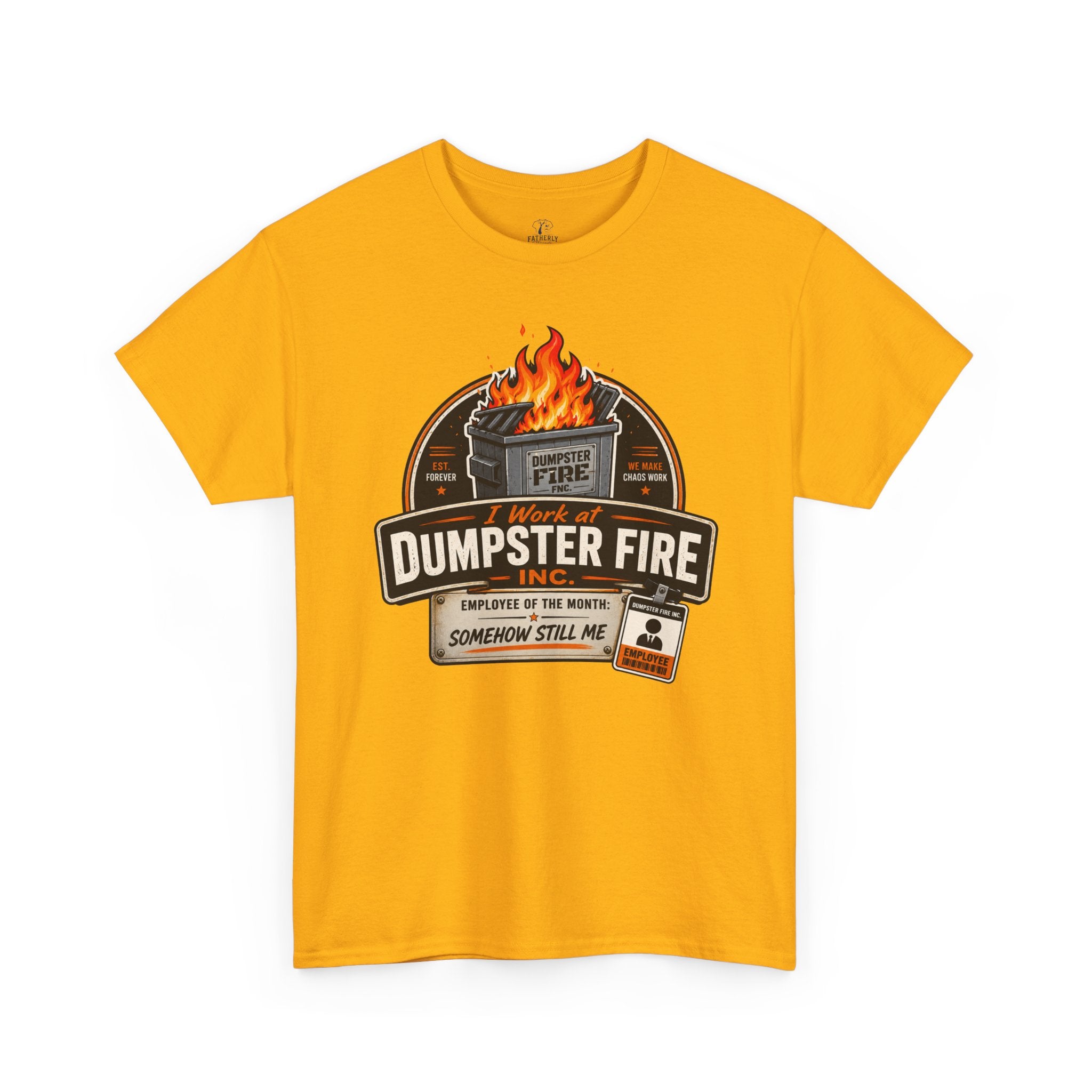 Dumpster Fire T‑Shirt — Funny Vintage Garbage Truck Design