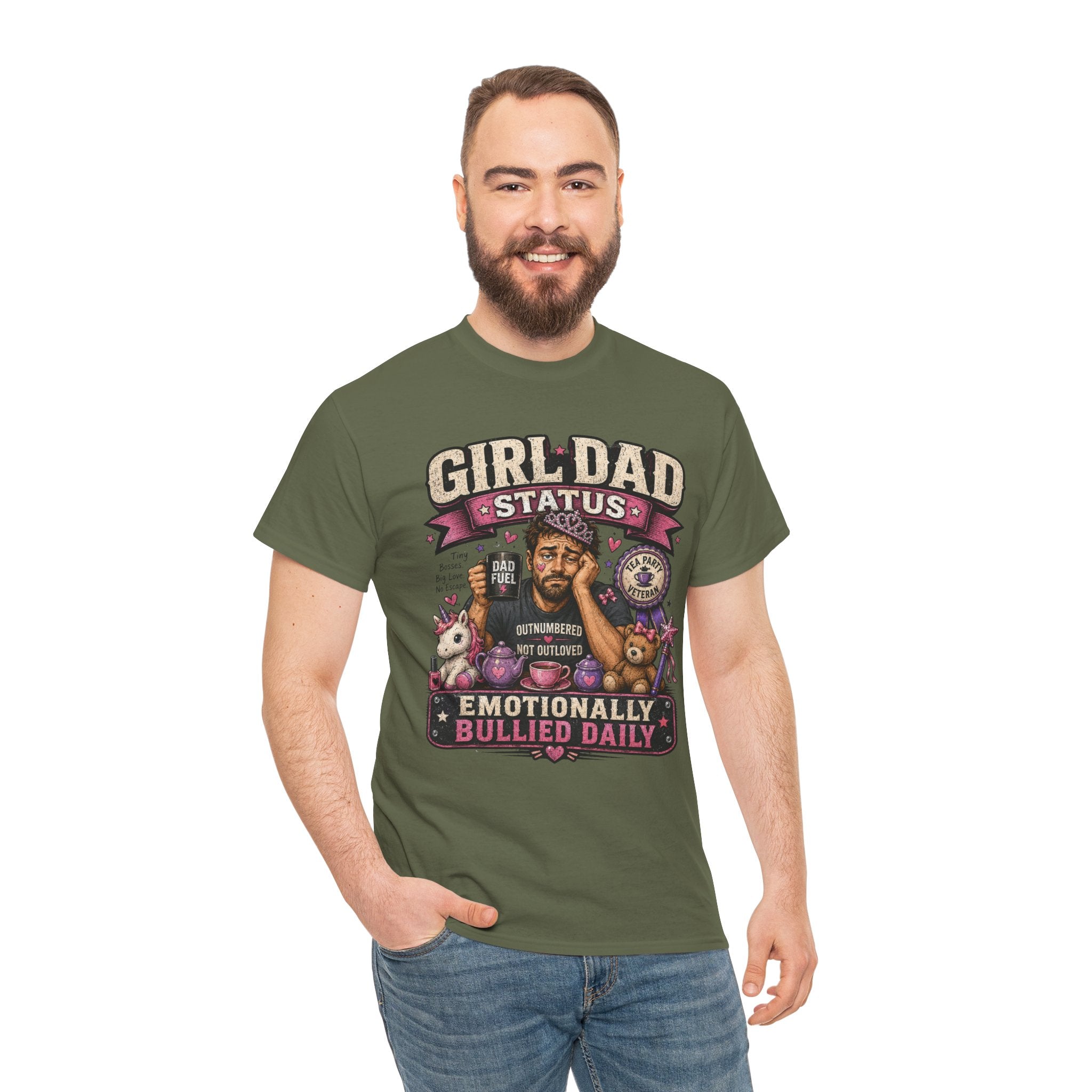 Girl Dad TShirt Girl Dad Status: Emotionally Bullied Daily Funny Father Daughter Tee