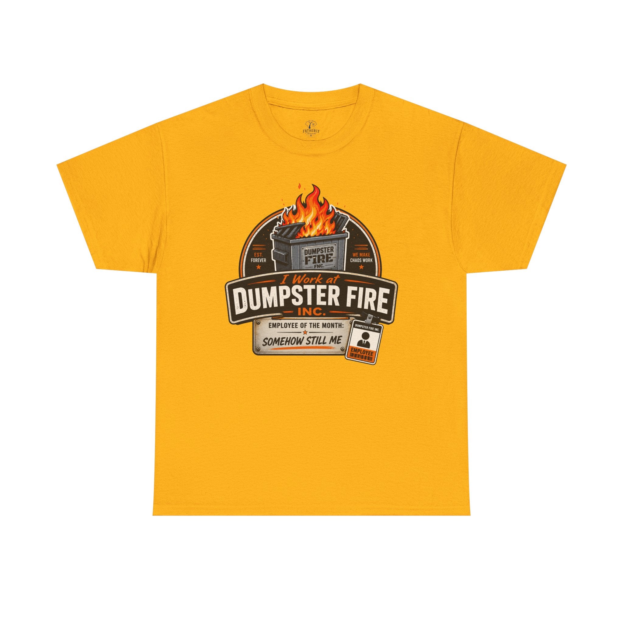 Dumpster Fire T‑Shirt — Funny Vintage Garbage Truck Design