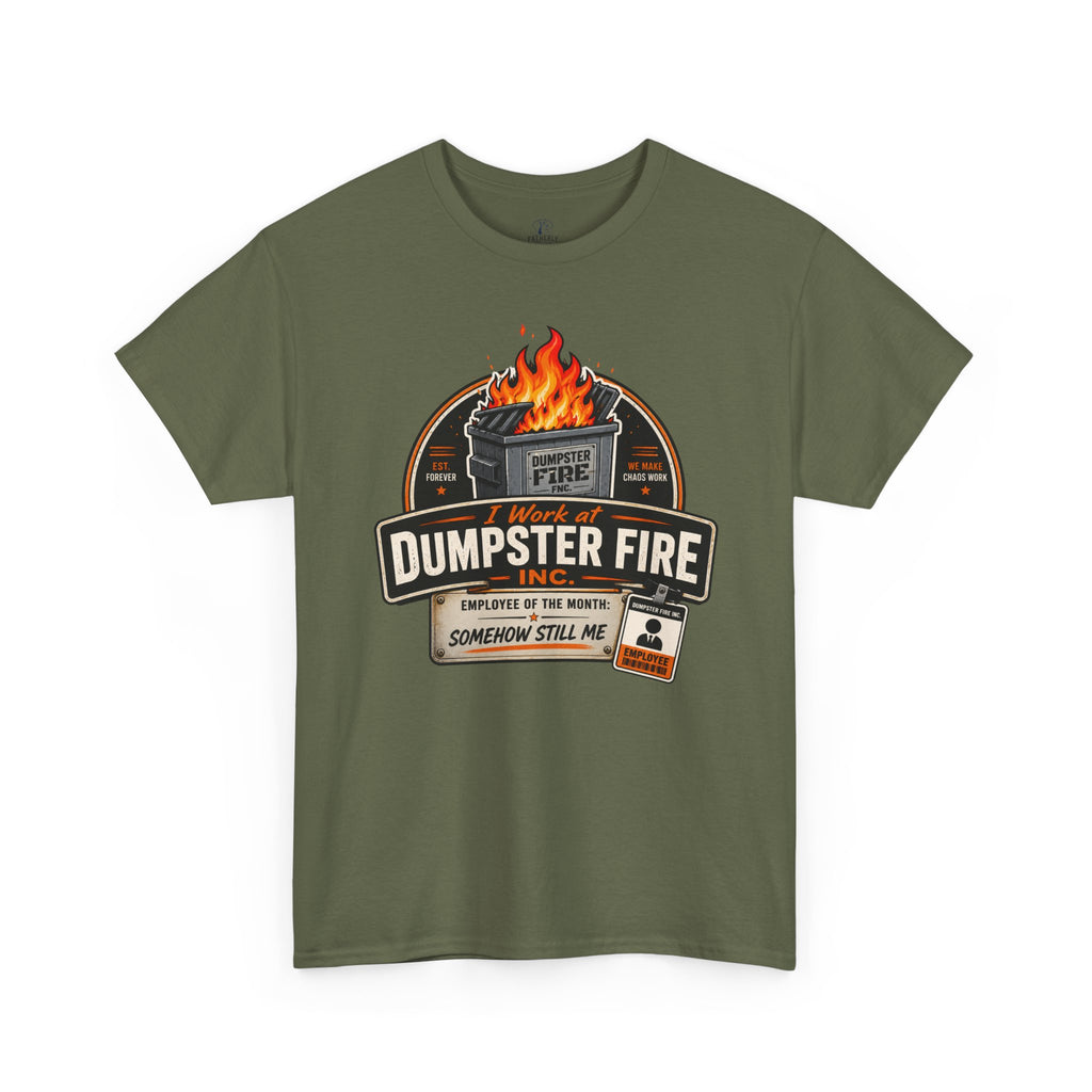 Dumpster Fire T‑Shirt — Funny Vintage Garbage Truck Design