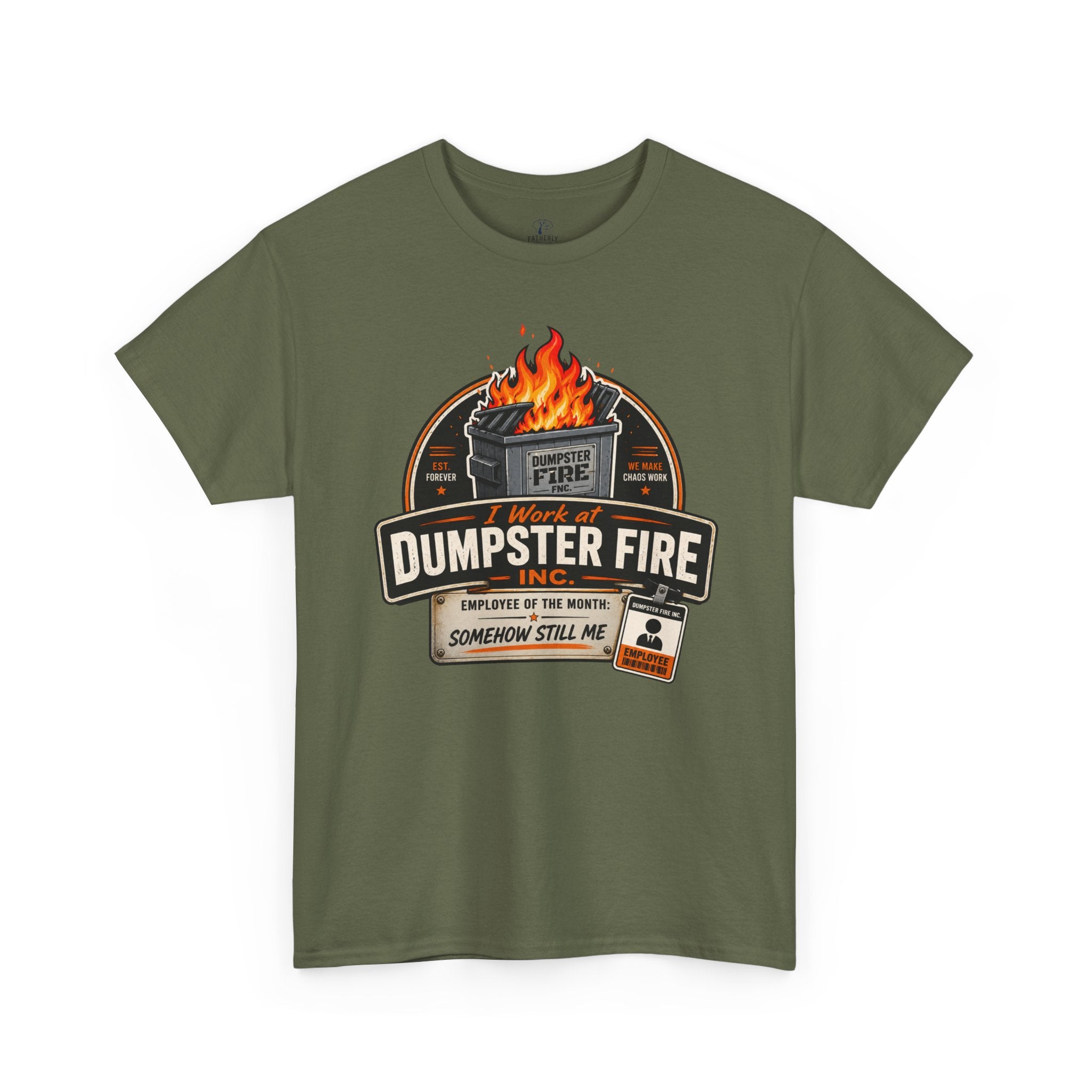 Dumpster Fire T‑Shirt — Funny Vintage Garbage Truck Design
