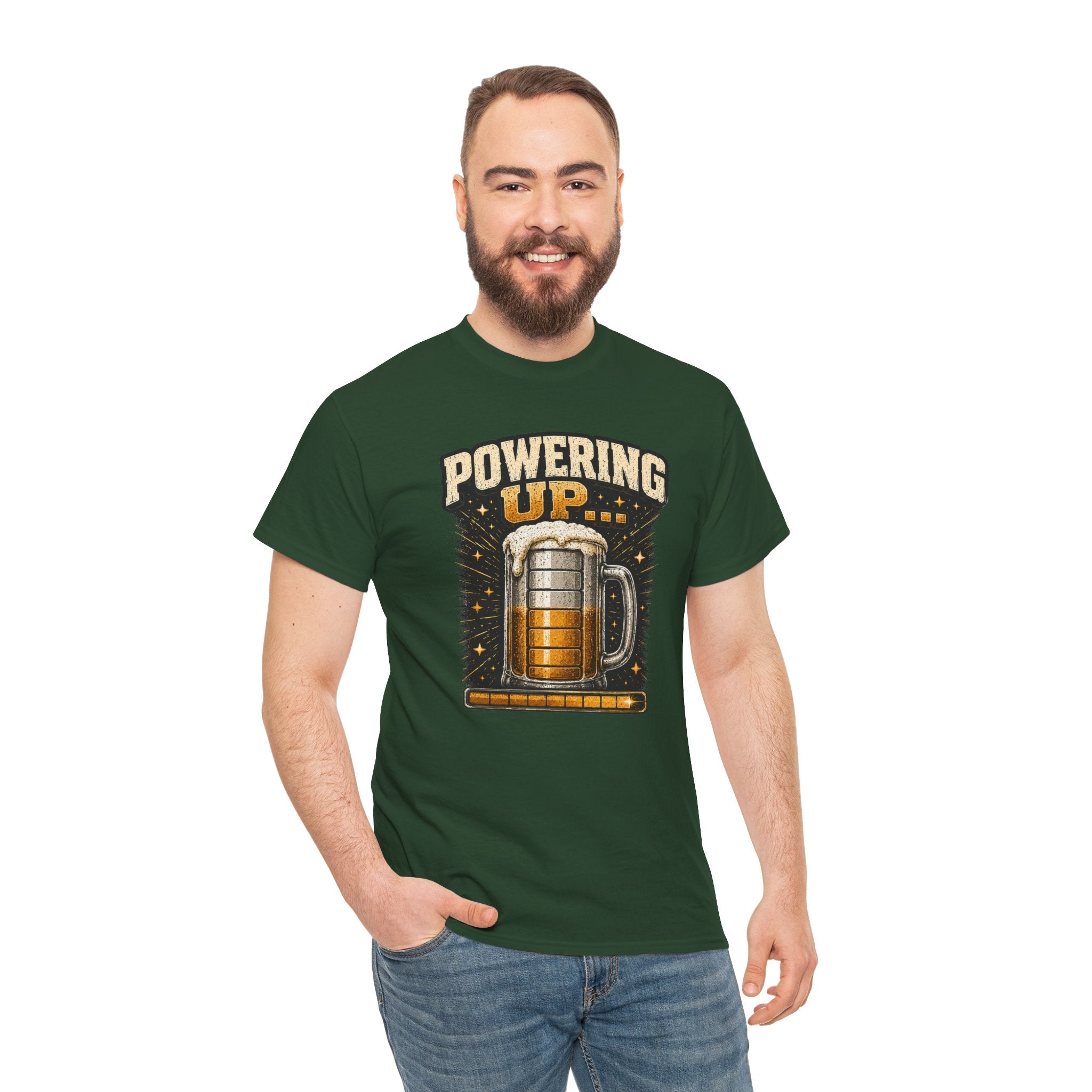 Powering Up Beer Mug T‑Shirt