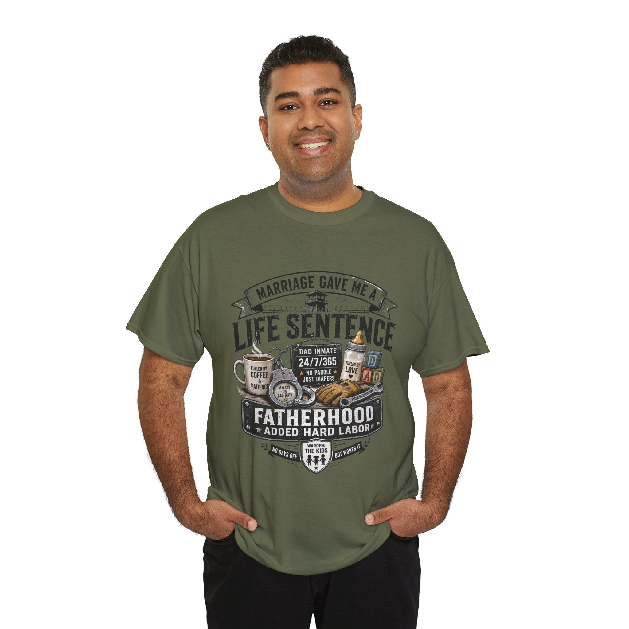 Fatherhood Life Sentence T-Shirt — Funny Dad Shirt “Marriage Gave Me a Life Sentence”