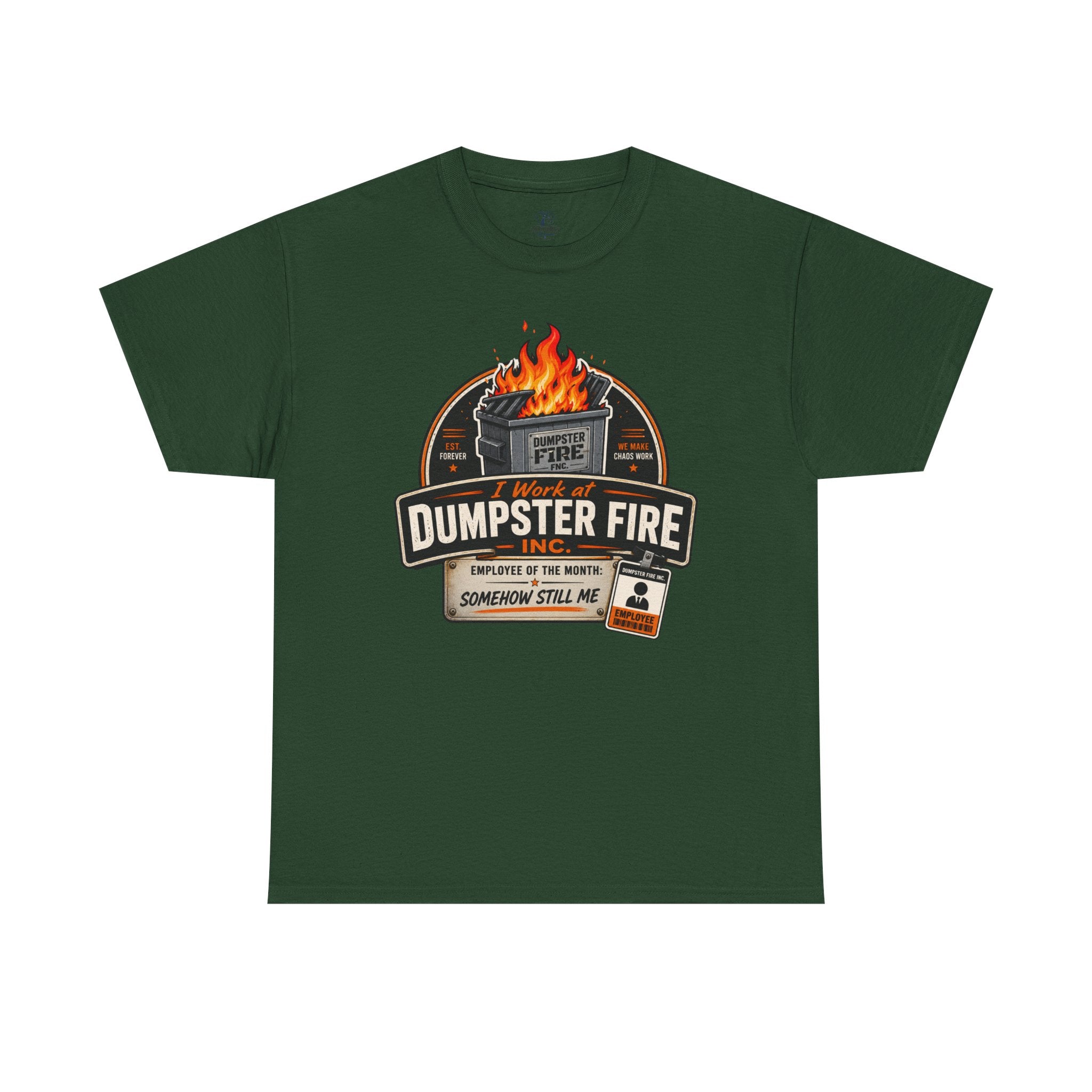Dumpster Fire T‑Shirt — Funny Vintage Garbage Truck Design