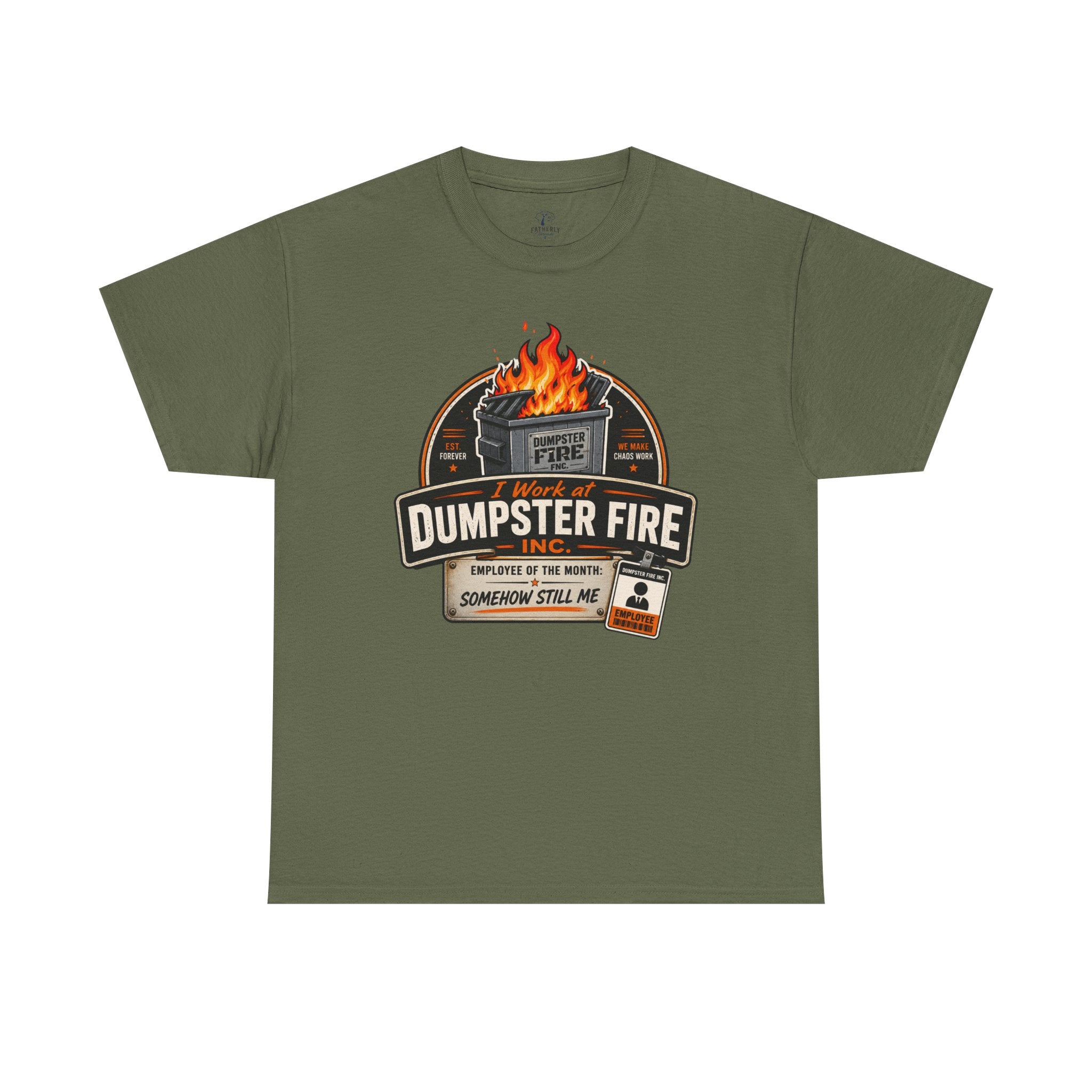 Dumpster Fire T‑Shirt — Funny Vintage Garbage Truck Design